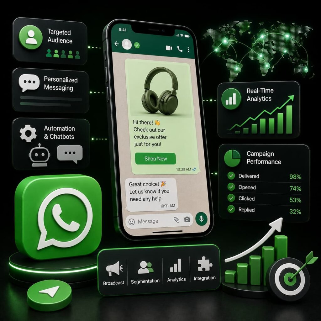 Advanced WhatsApp Marketing Expertise – automated messaging, real-time analytics, and customer segmentation tools