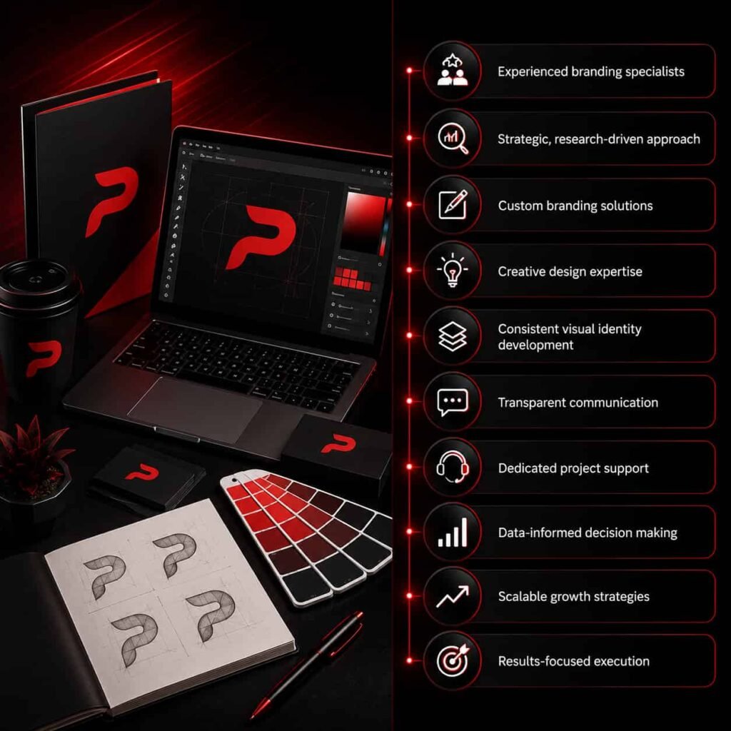 Custom logo design as part of branding and design USA services