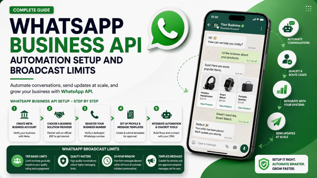 WhatsApp Business API Automation Setup and Broadcast Limits